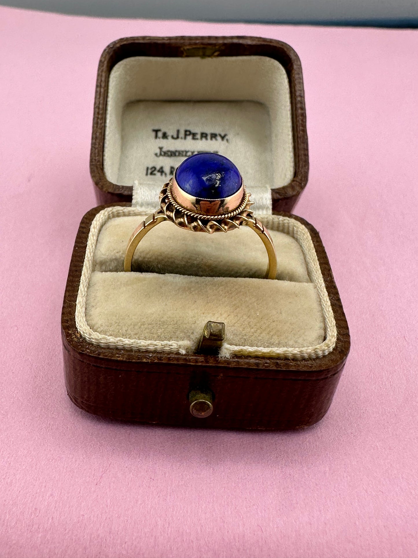 Vintage 9ct Lapis Lazuli Solitaire ring