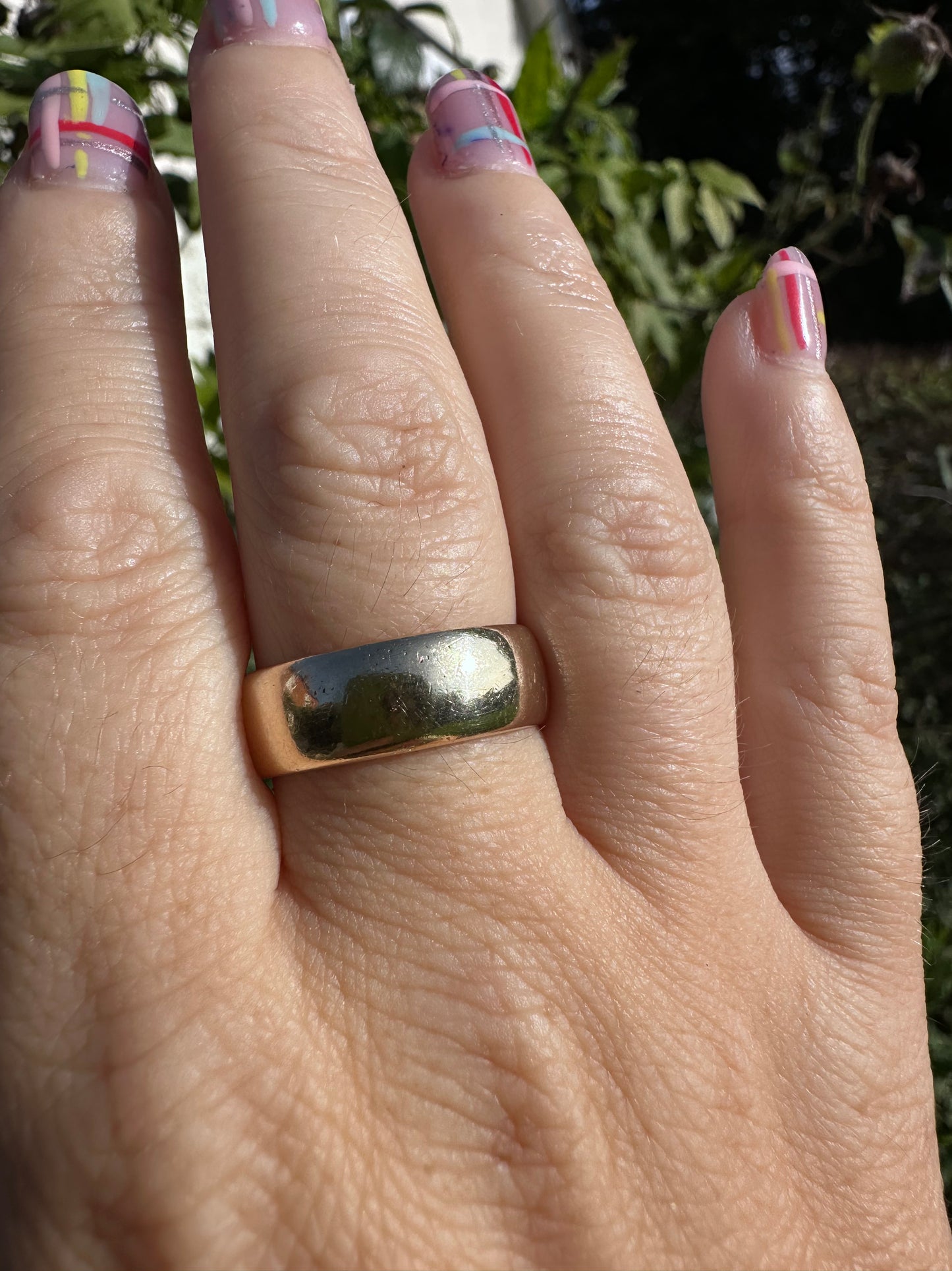 Vintage 9ct Yellow Gold Wide Band