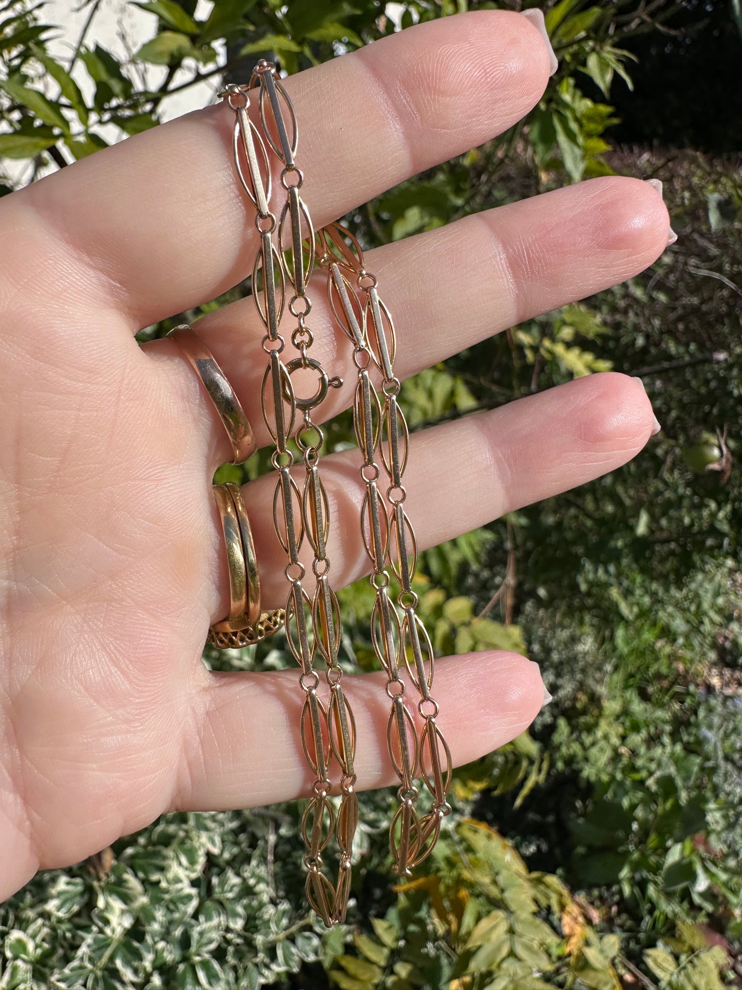 9ct Rose gold Eye shaped link chain