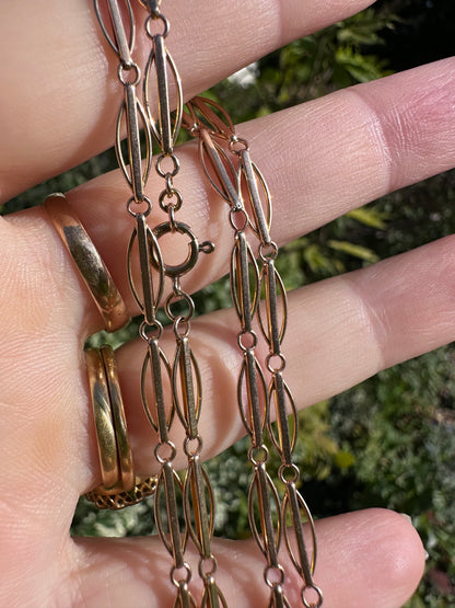 9ct Rose gold Eye shaped link chain