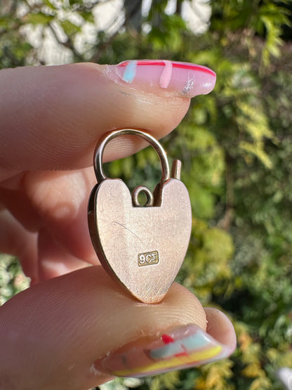 Vintage 9ct Gold heart padlock