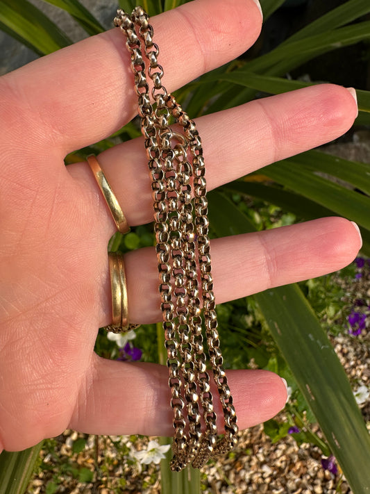 Antique 9ct Gold slightly faceted Belcher chain