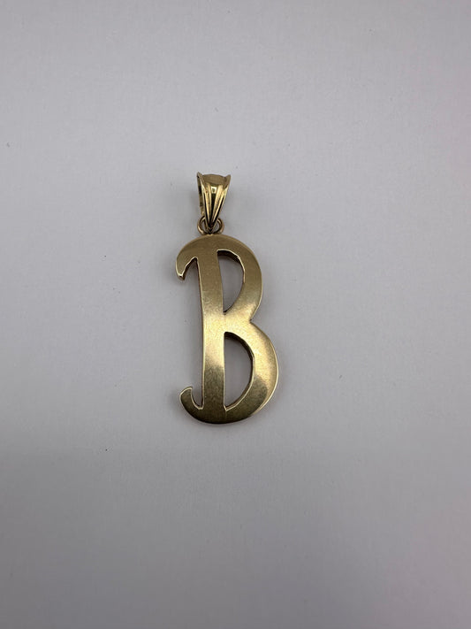 Large 9ct Gold Initial B pendant/charm