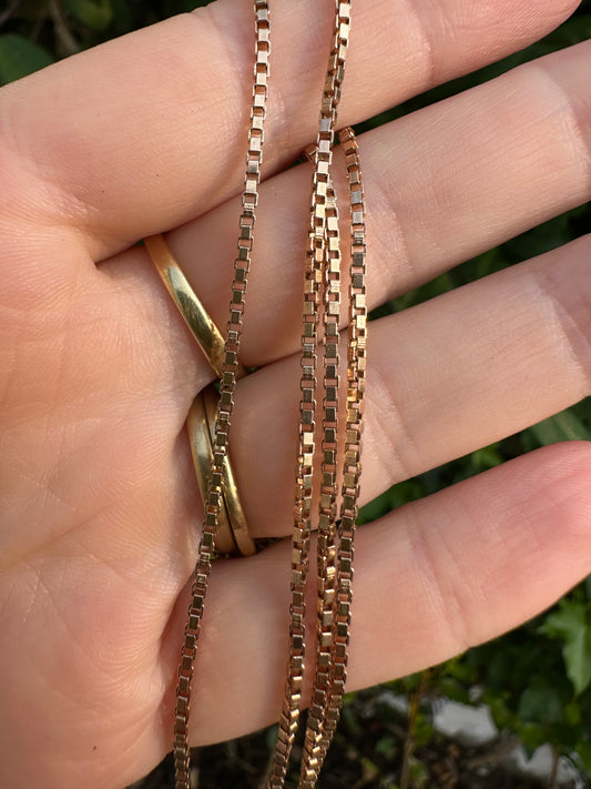 Vintage 9ct Rose Gold UnoAerre Box Chain