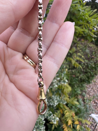 9ct gold popcorn link extender with dog clip