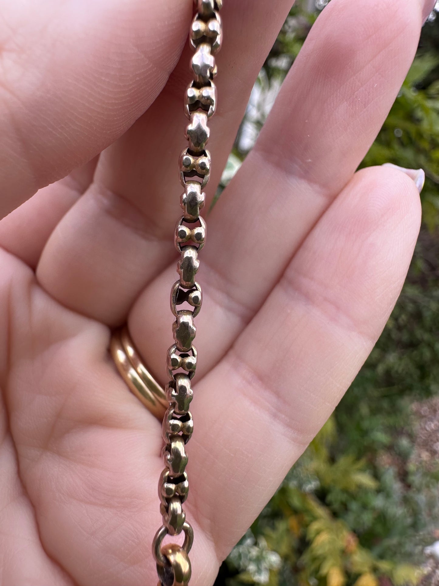 9ct gold popcorn link extender with dog clip