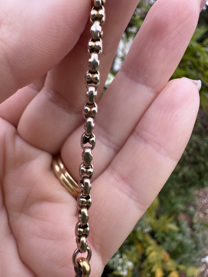 9ct gold popcorn link extender with dog clip