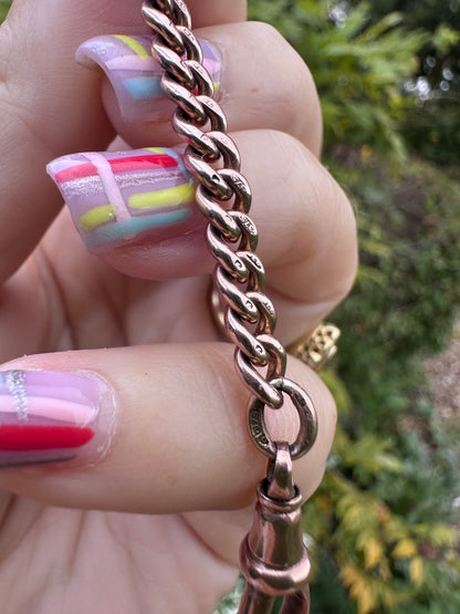 9ct Rose Gold curb extender with dog clip