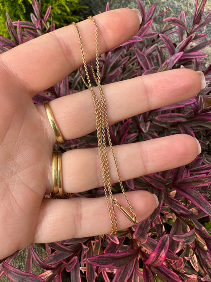 Antique 9ct Rose Gold fine cable chain with barrel clasp