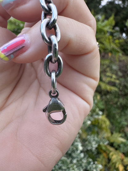 Sterling silver cable link extender with large lobster clasp