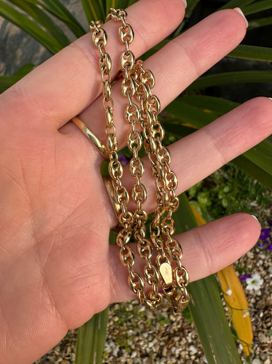 Vintage 9ct Gold UnoAerre Puffy Mariner Chain