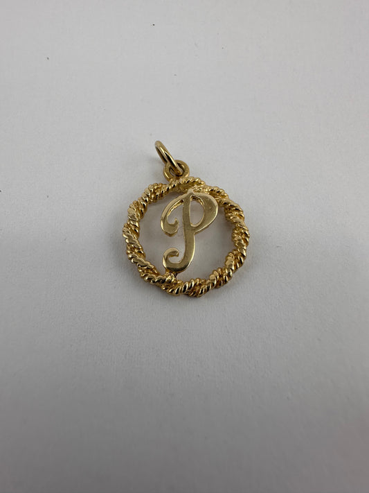 9ct Gold Initial P Charm