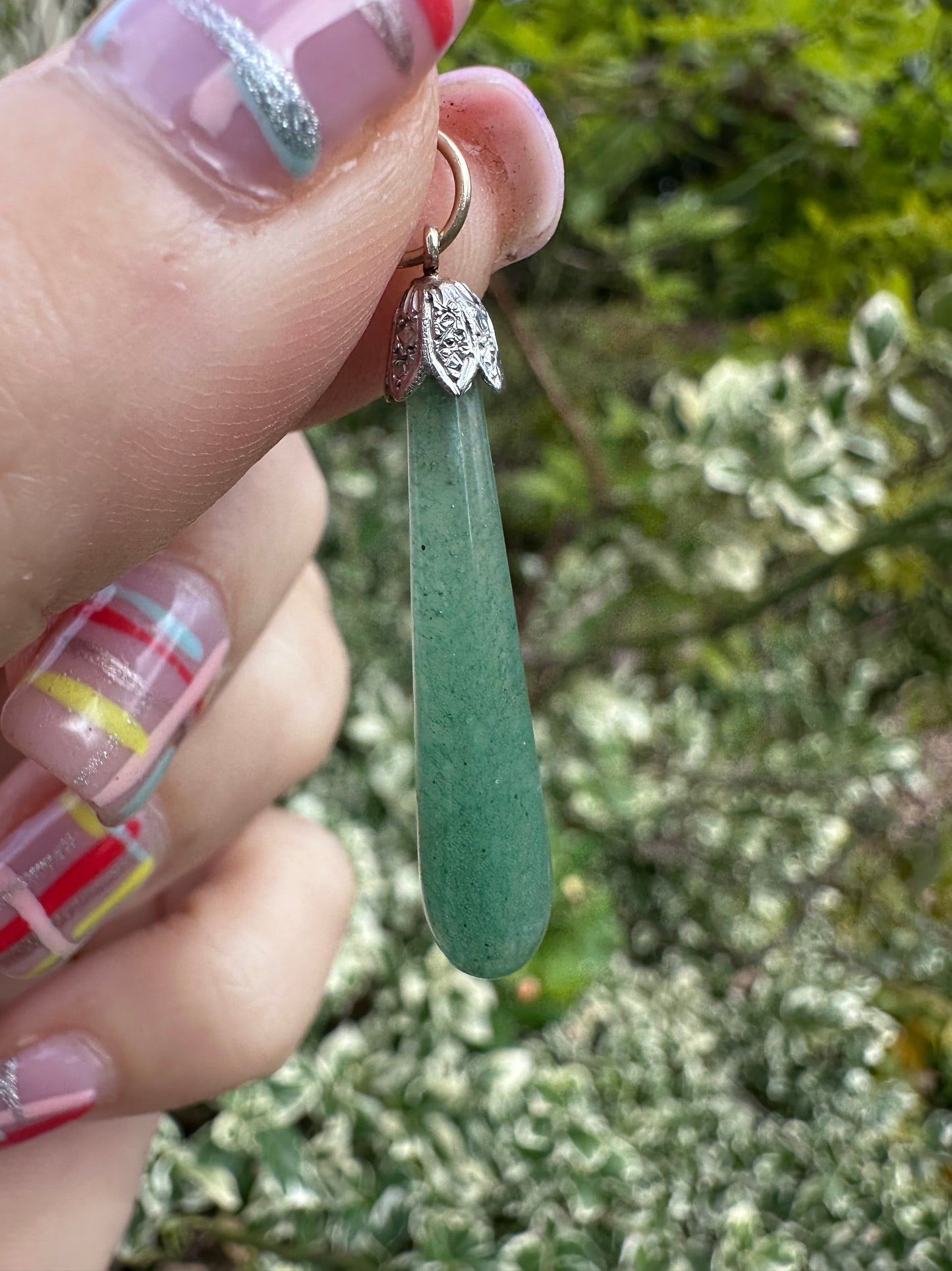 9ct gold Jade pendant