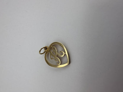 9ct Heart shaped H pendant