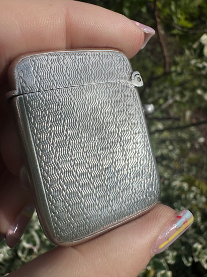 Antique Sterling Silver Shibayama Vesta Case