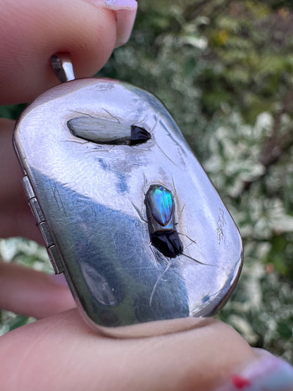 Sterling Silver Shibayama bug locket
