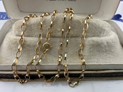 Vintage 9ct Gold Oval Belcher chain