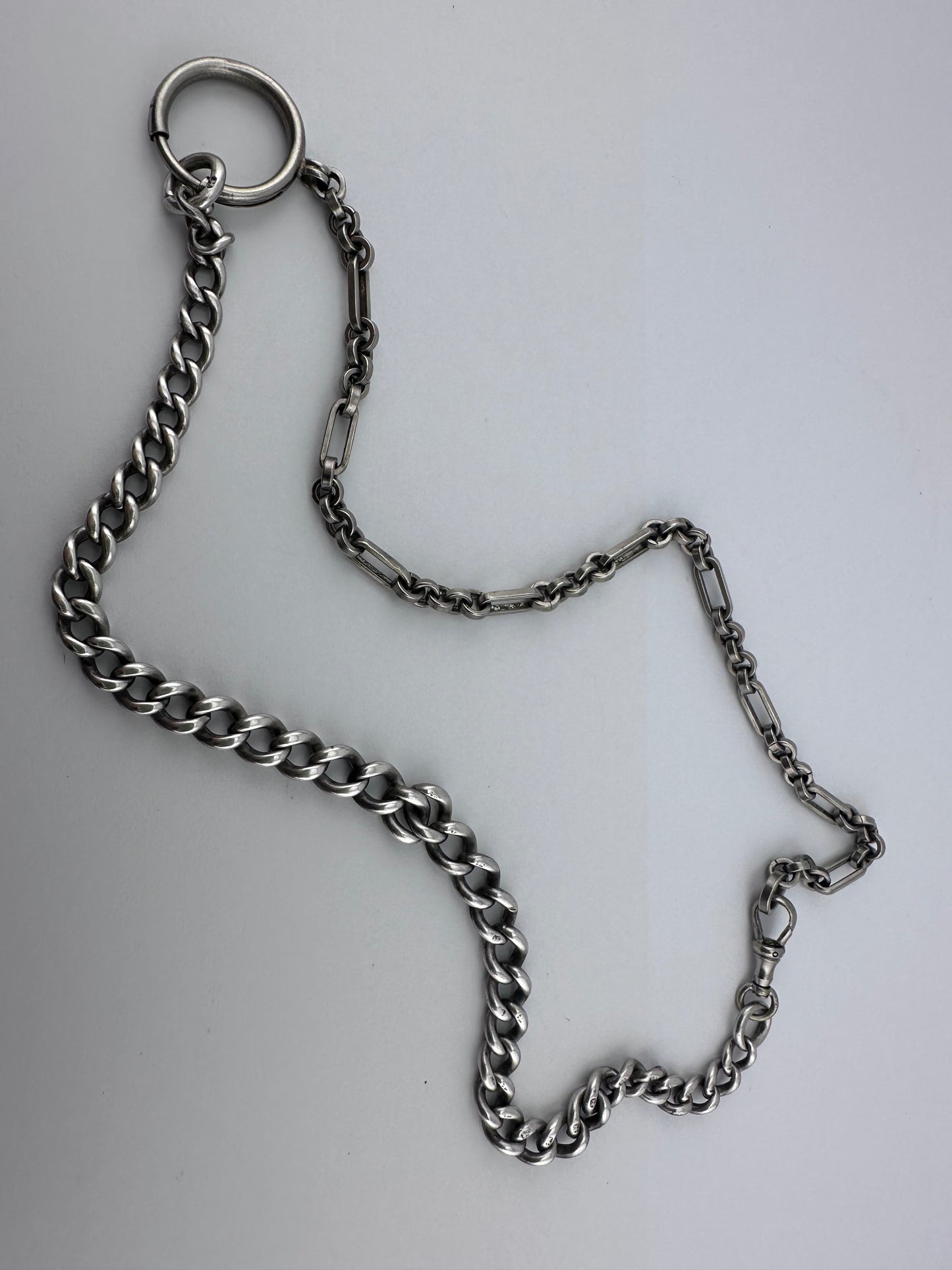 Sterling Silver Curb Chain and Paperclip Chain with XL Bolt Clasp