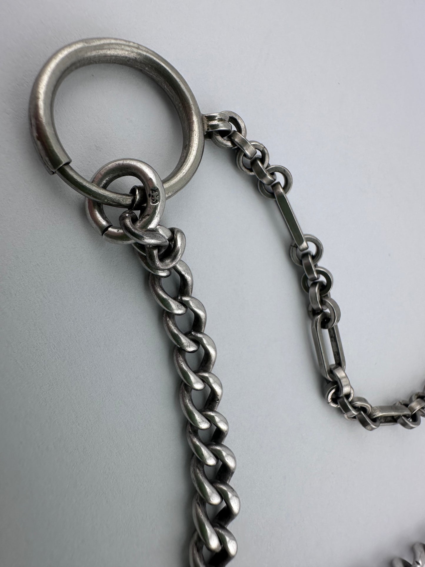 Sterling Silver Curb Chain and Paperclip Chain with XL Bolt Clasp