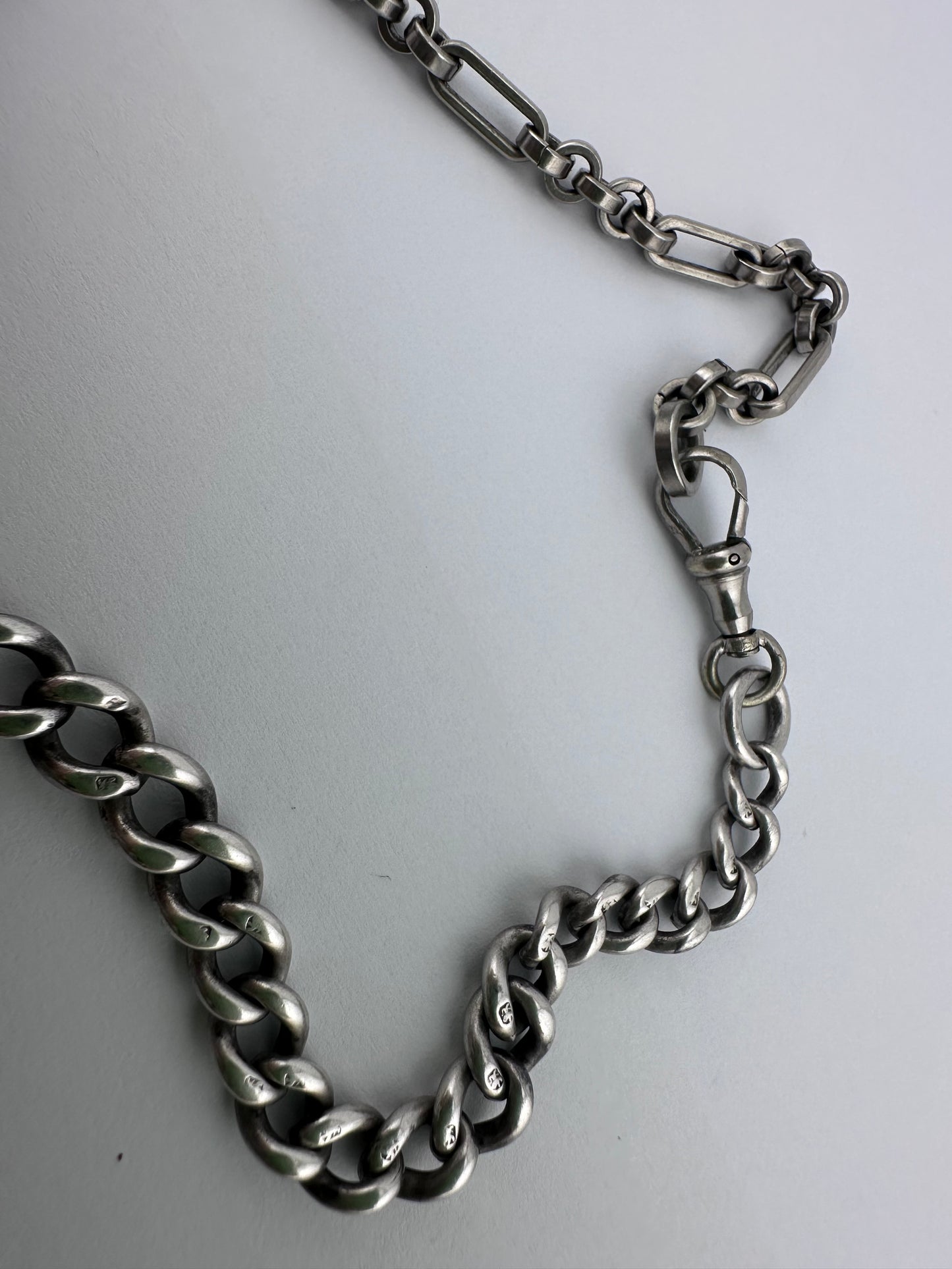 Sterling Silver Curb Chain and Paperclip Chain with XL Bolt Clasp
