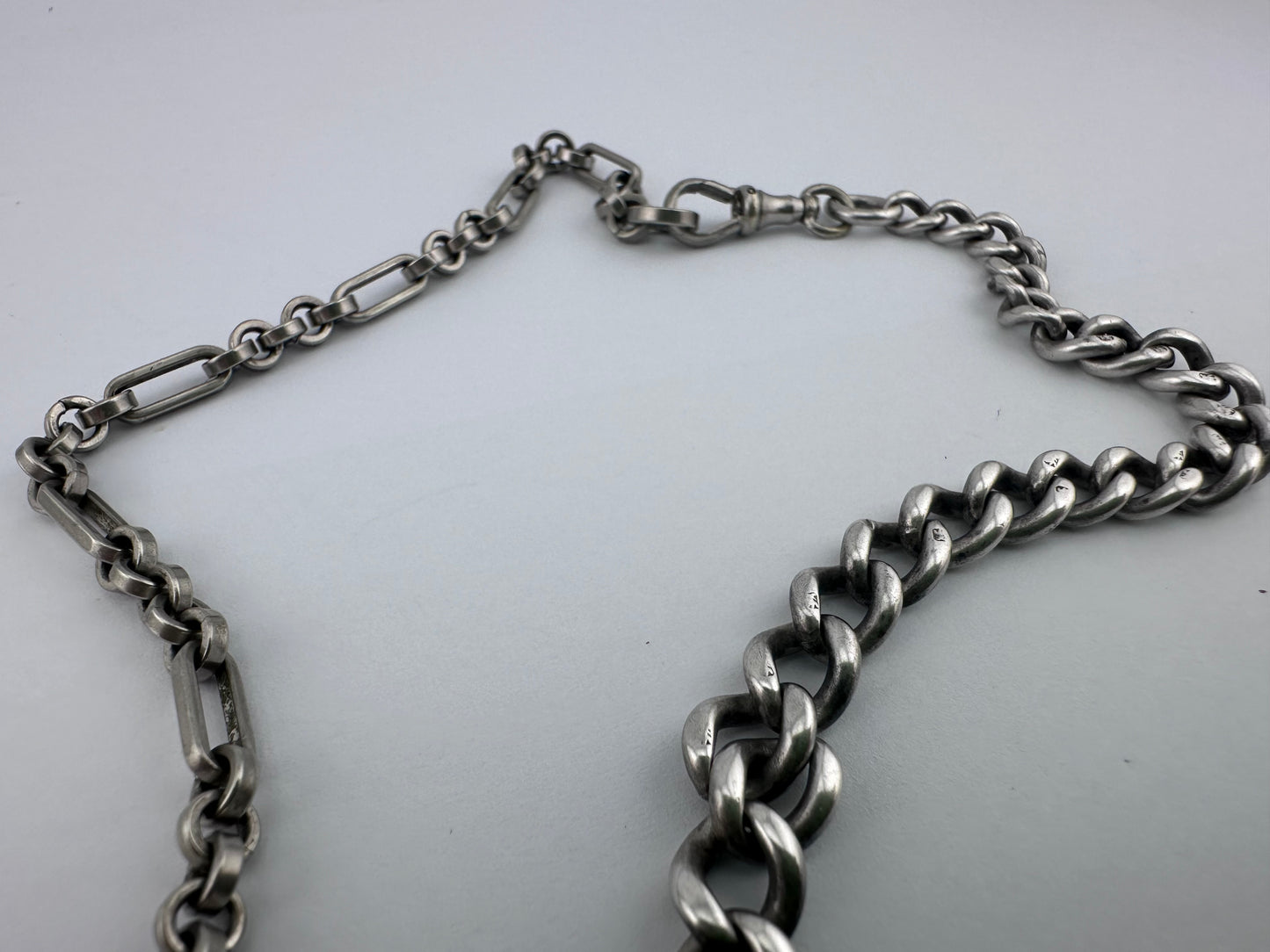 Sterling Silver Curb Chain and Paperclip Chain with XL Bolt Clasp