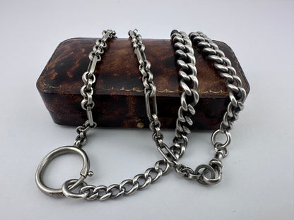 Sterling Silver Curb Chain and Paperclip Chain with XL Bolt Clasp