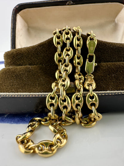 Vintage 9ct Gold UnoAerre Puffy Mariner Chain