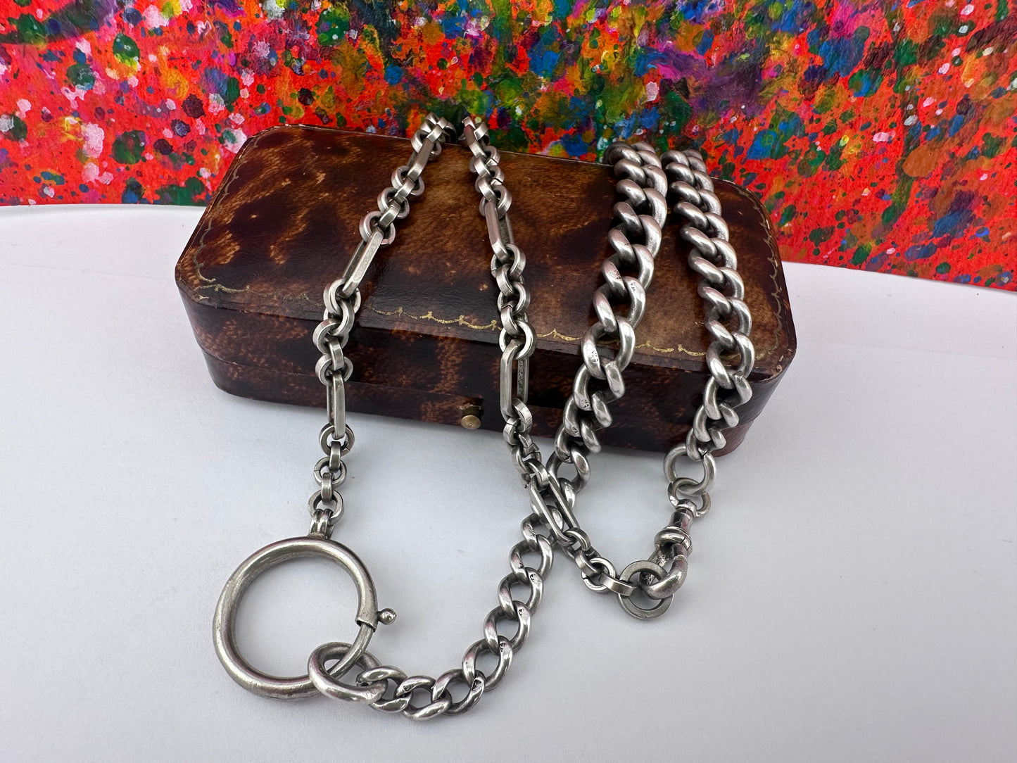Sterling Silver Curb Chain and Paperclip Chain with XL Bolt Clasp