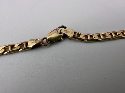 Vintage 9ct Yellow Gold UnoAerre Flat Mariner Chain