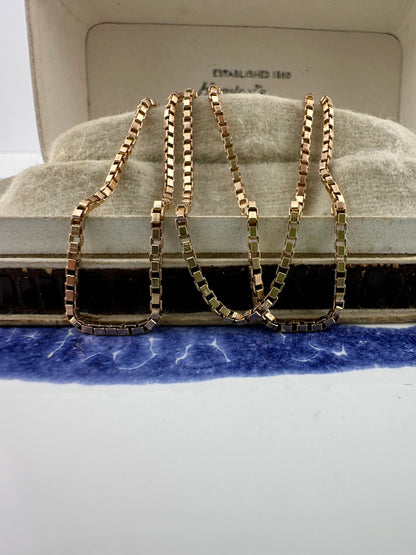 Vintage 9ct Rose Gold UnoAerre Box Chain