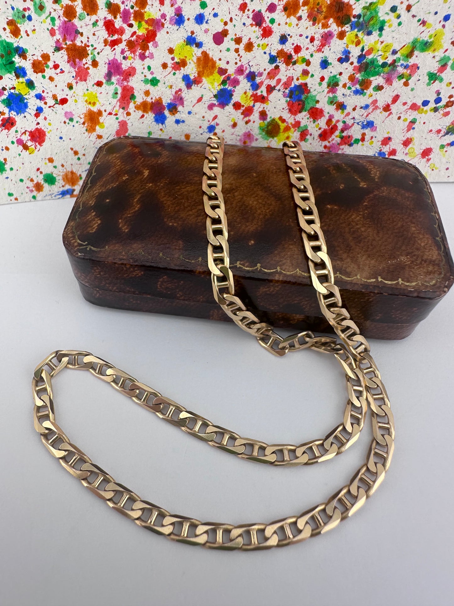 Vintage 9ct Yellow Gold UnoAerre Flat Mariner Chain