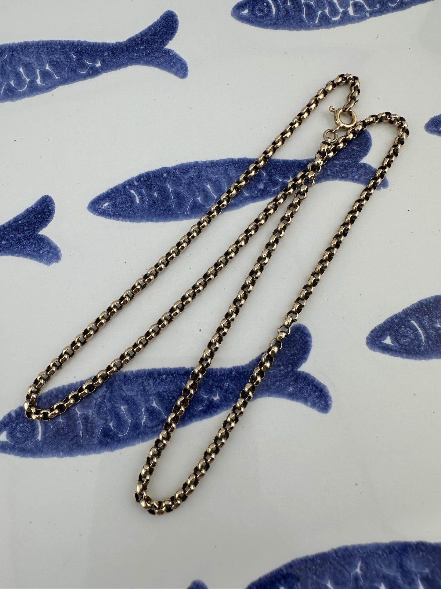 Antique 9ct Gold slightly faceted Belcher chain