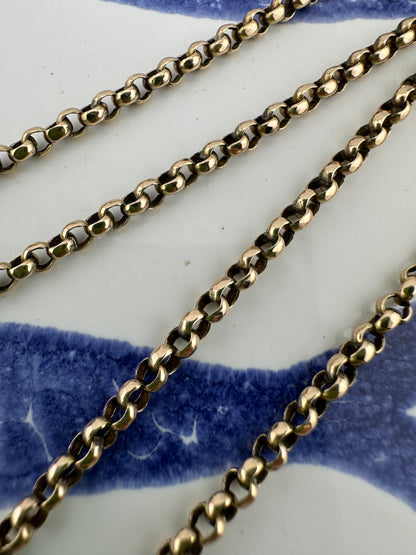 Antique 9ct Gold slightly faceted Belcher chain