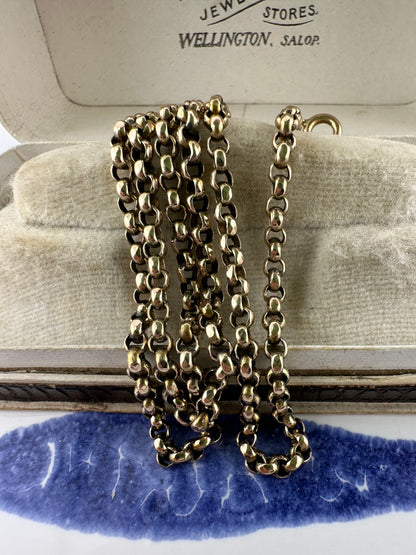 Antique 9ct Gold slightly faceted Belcher chain