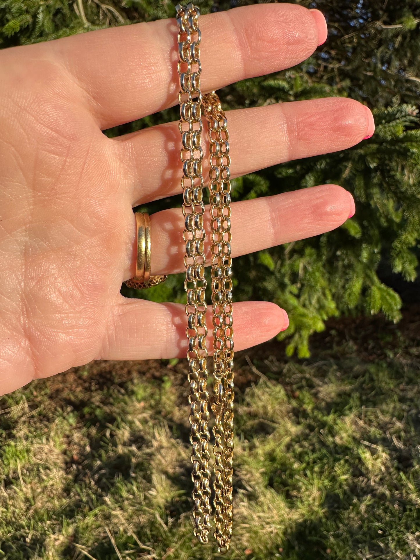 Vintage 9ct Gold Belcher chain, 14.11g, 24inches