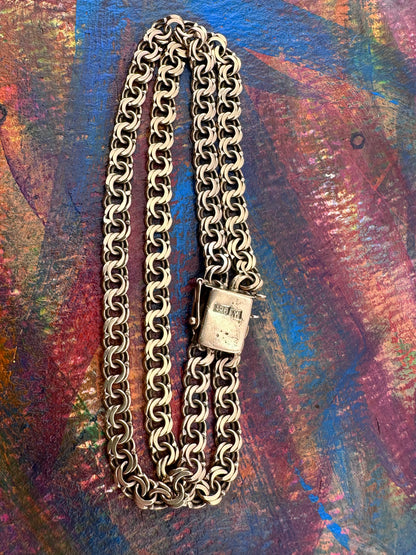 Antique 9ct Gold Double strand Figure of 8 Link Bracelet