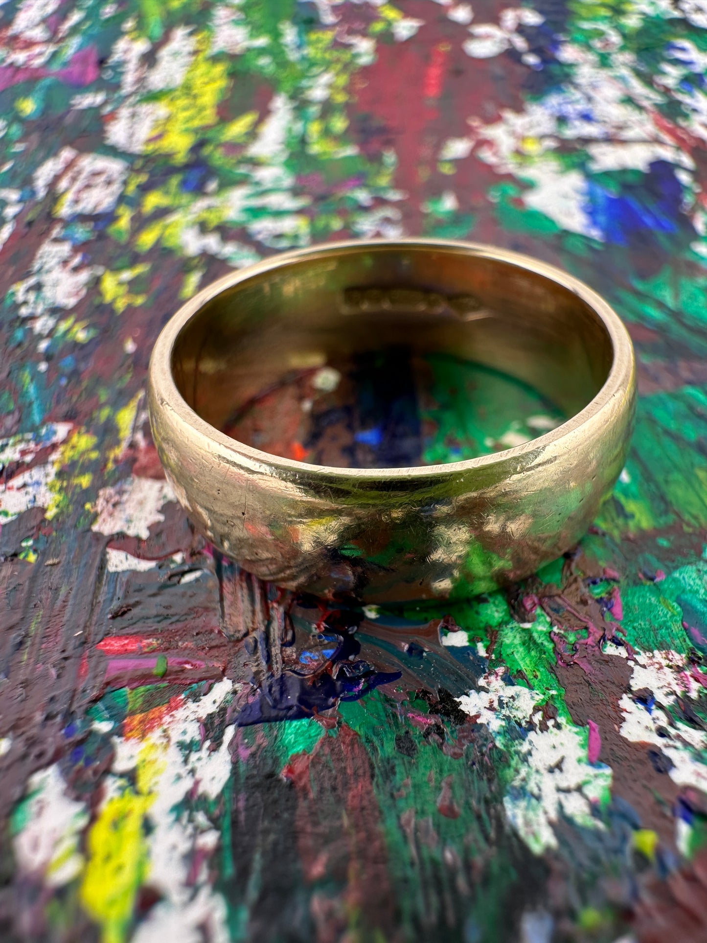 Vintage 9ct Yellow Gold Wide Band