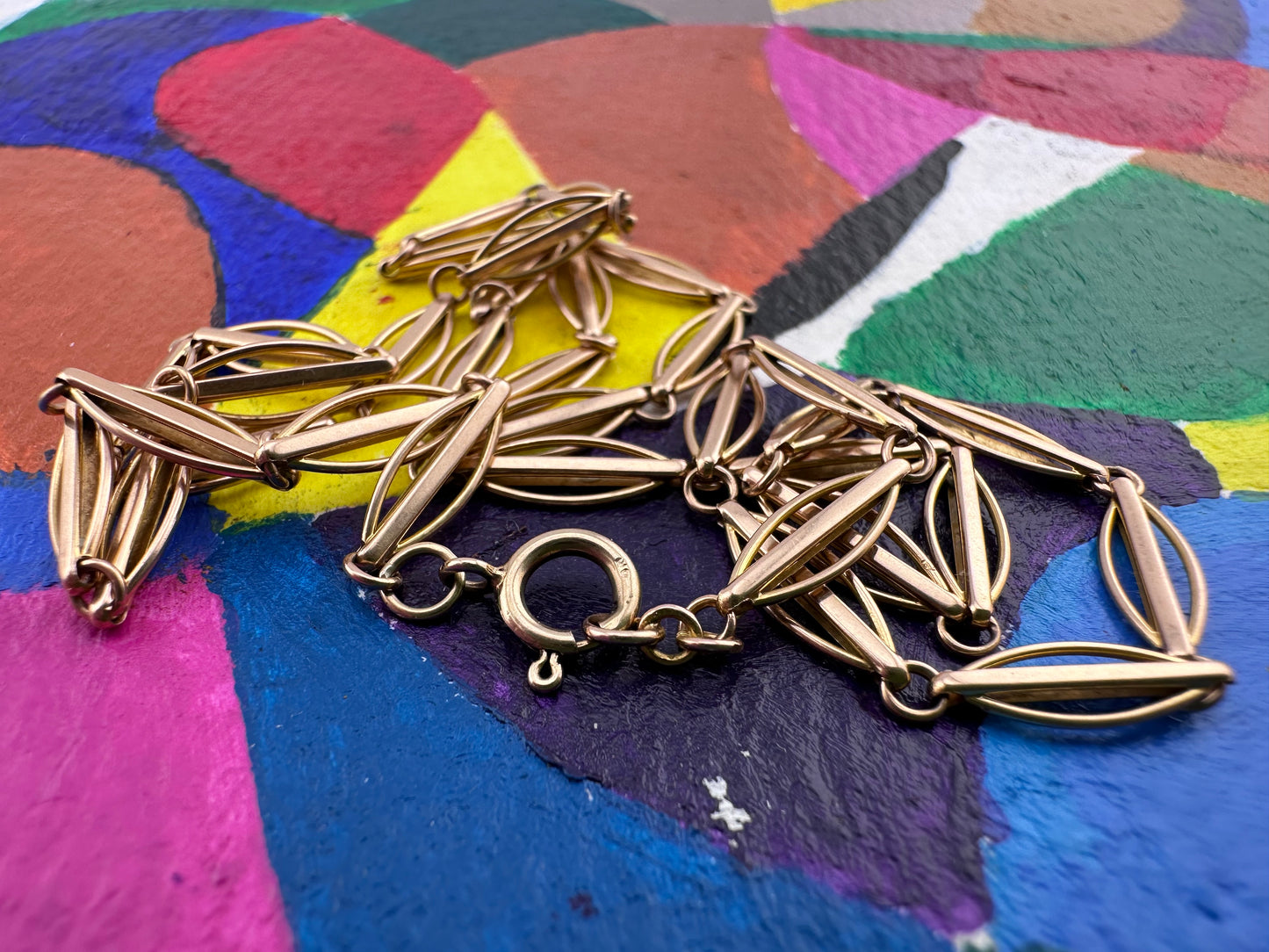 9ct Rose gold Eye shaped link chain
