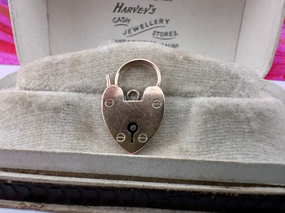 Vintage 9ct Gold heart padlock