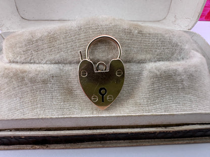 Vintage 9ct Gold heart padlock