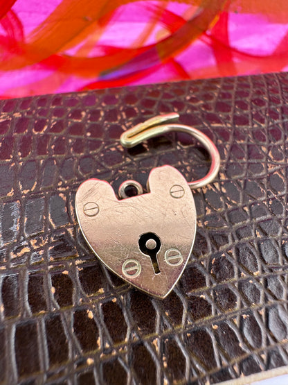 Vintage 9ct Gold heart padlock
