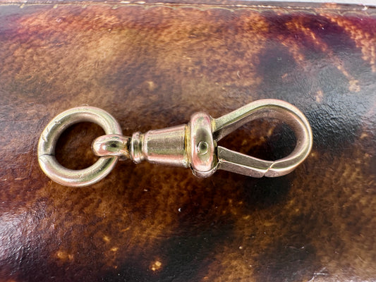 Antique 9ct rose gold  flat edged dog clip