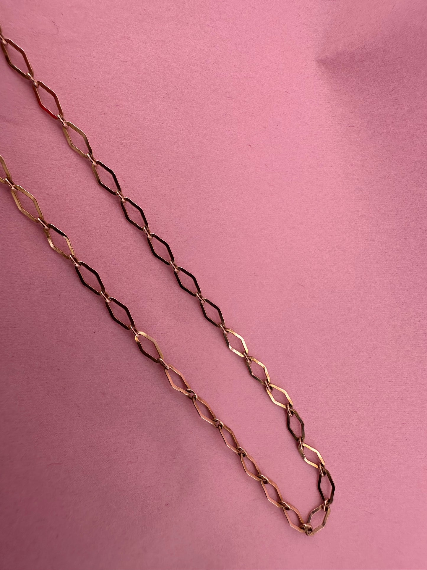 Vintage 9ct Rose Gold Diamond shaped UnoAerre Chain, 4.03g, 21.5inches