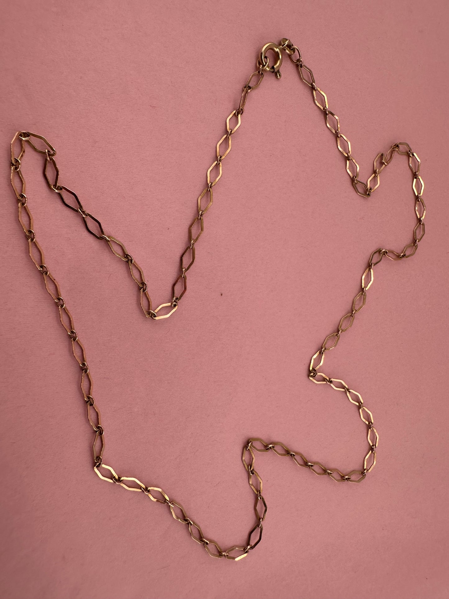 Vintage 9ct Rose Gold Diamond shaped UnoAerre Chain, 4.03g, 21.5inches