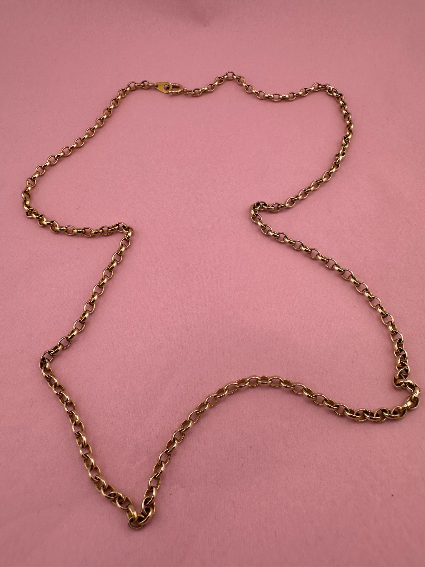 Vintage 9ct Gold Belcher chain, 14.11g, 24inches