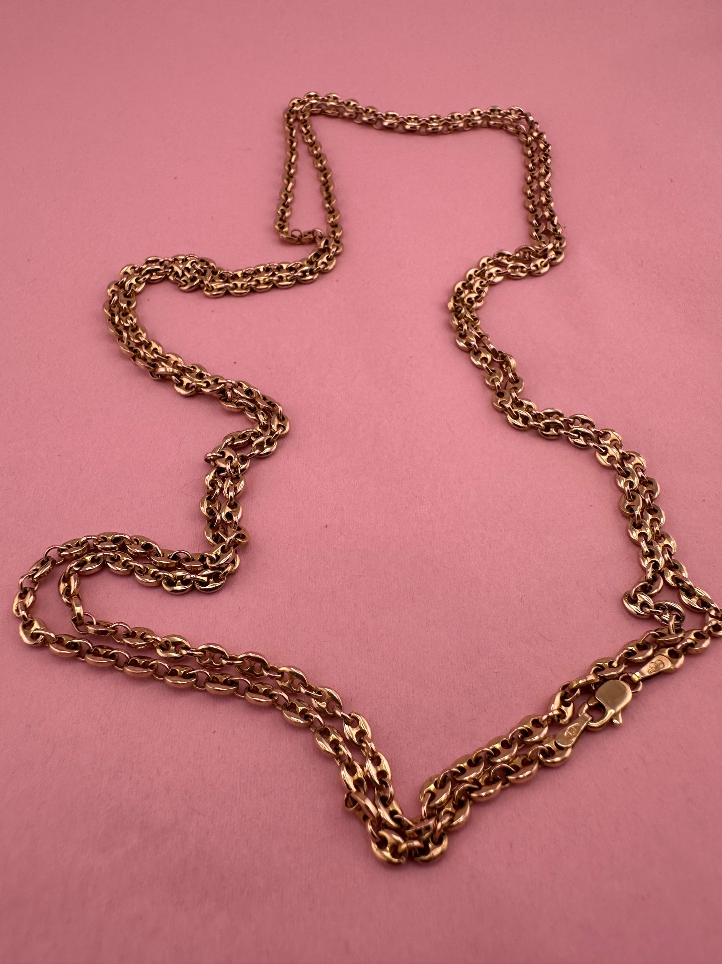 Vintage 9ct Gold UnoAerre Mariner chain, 22.86g, 45inches