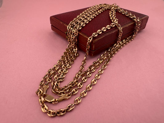 Vintage 9ct Gold UnoAerre Mariner chain, 22.86g, 45inches