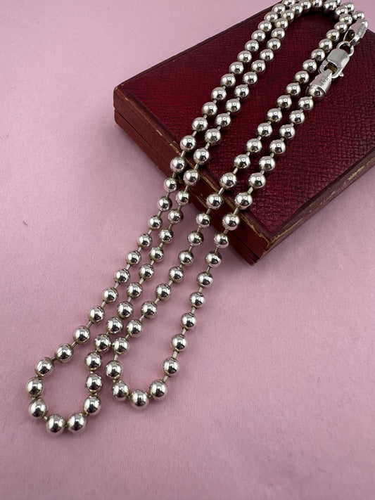 Sterling Silver Ball chain, 21.91g, 24inches