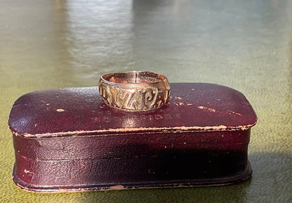 Victorian 9ct Rose Gold Mizpah Ring, 1864