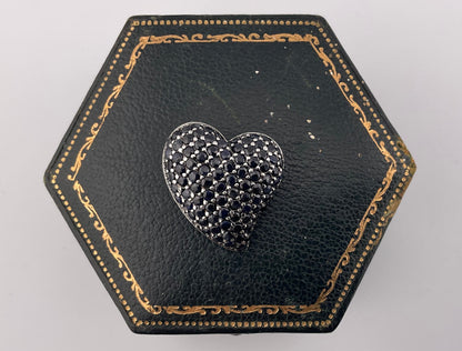 Silver 925 Sapphire Heart Pendant